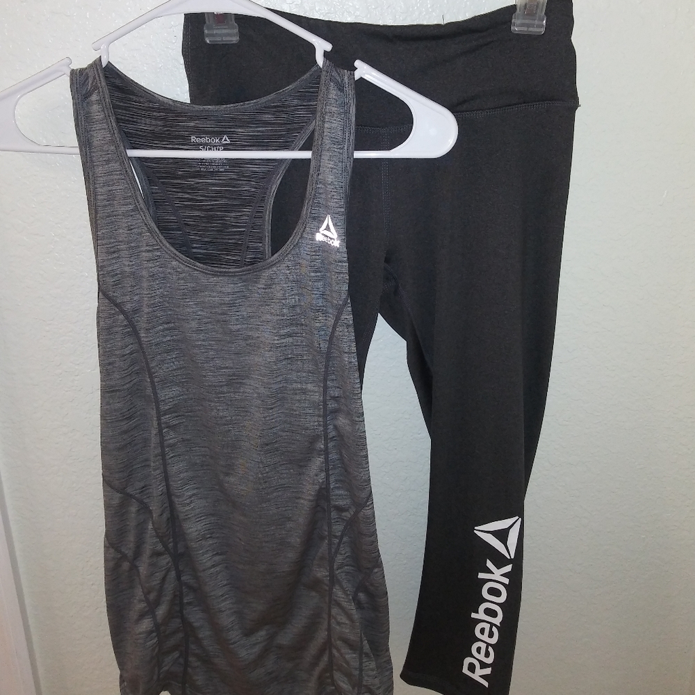 Reebox leggings and top gray size small